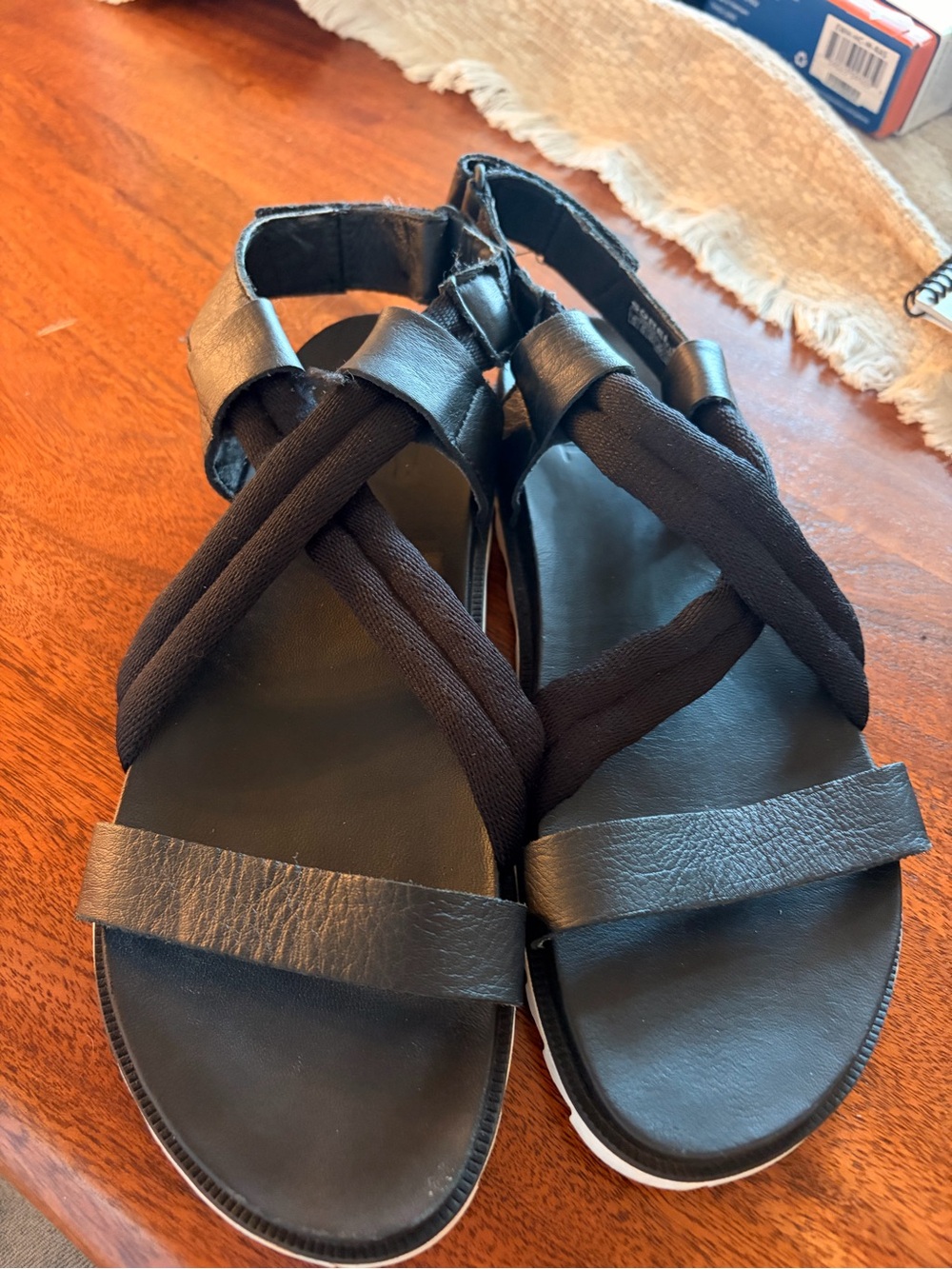Sorel Black Leather Sandal - Picture 5 of 5